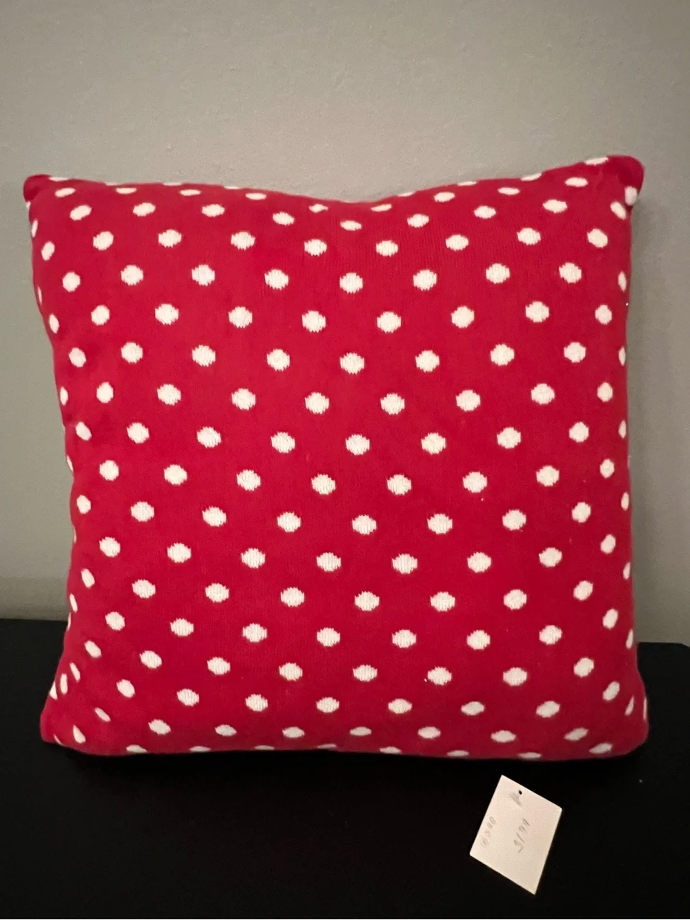 Festive Red Polka Dot Holiday Pillow